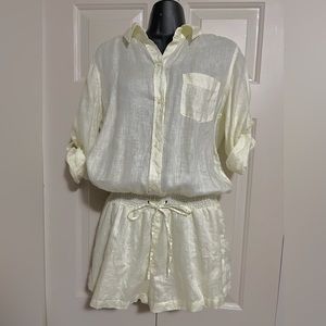 Victoria’s Secret romper linen size 10 yellow